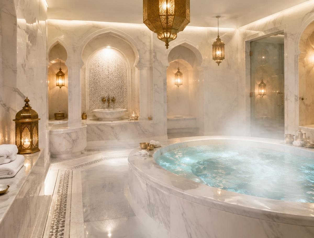 Moroccan bath and jacuzzi at Bella Massage Center Business Bay Dubai
